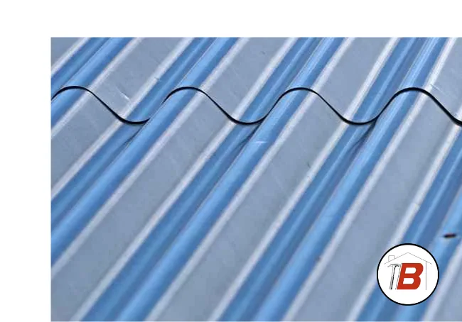Close-up of a galvanized corrugated metal roofing panel