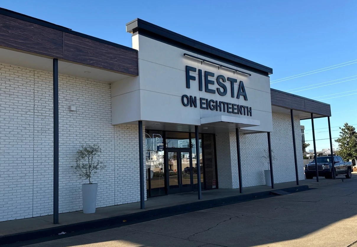 The Fiesta on Eighteenth storefront in Monroe, LA, open for business after a commercial roof replacement