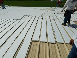 Metal roof overlay retrofit metal typer