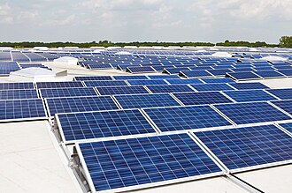 Rooftop Solar Panel with cover board underneath. 