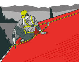 Roofing Displaying Safety While Working.