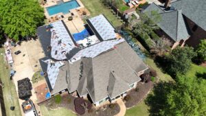 Roof replacement in progress