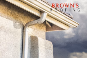 Gutters on a residential home.