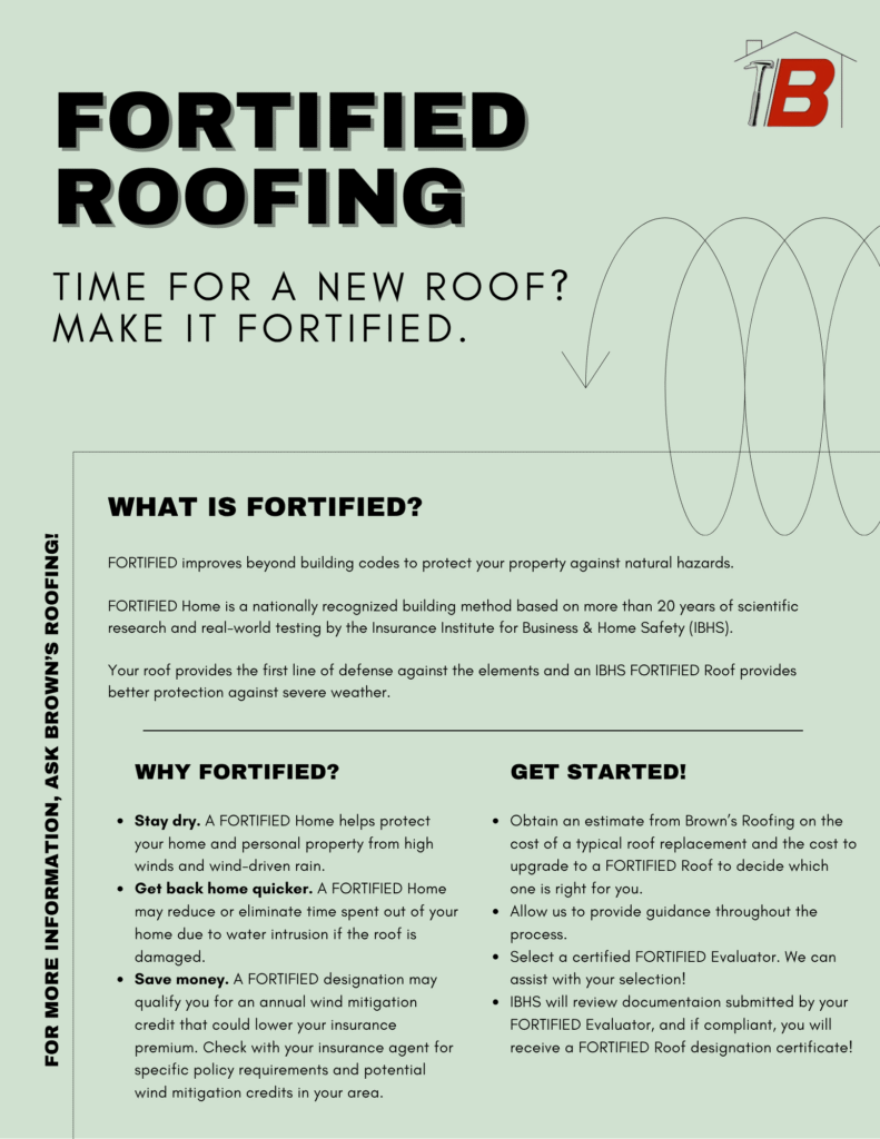 Brown's Roofing Fortified Info Sheet