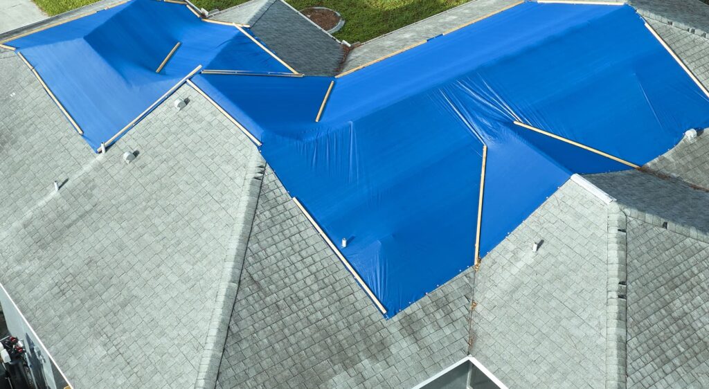 Residential Roof Tarped