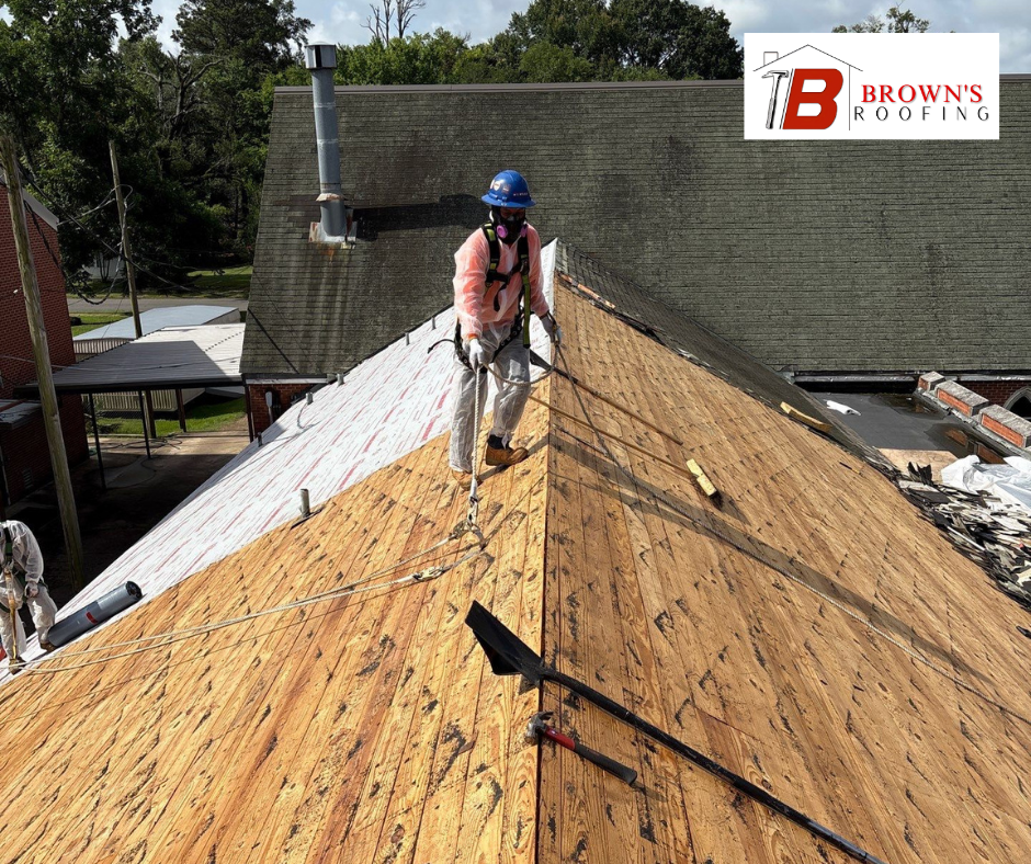 Challenges installing church roof.