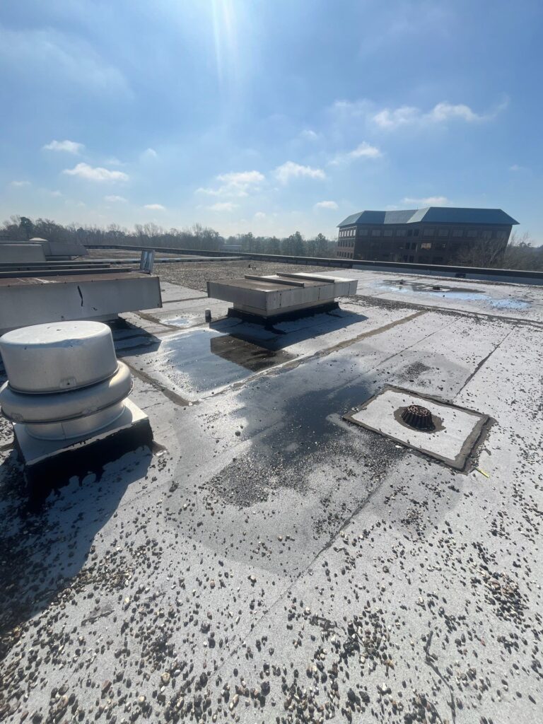 Water ponding flat roof