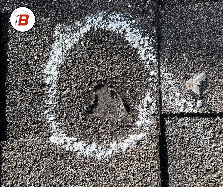 Hail impact pointed out by an inspection from licensed roofer