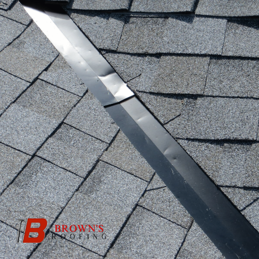 Roof Flashing installed in the valleys